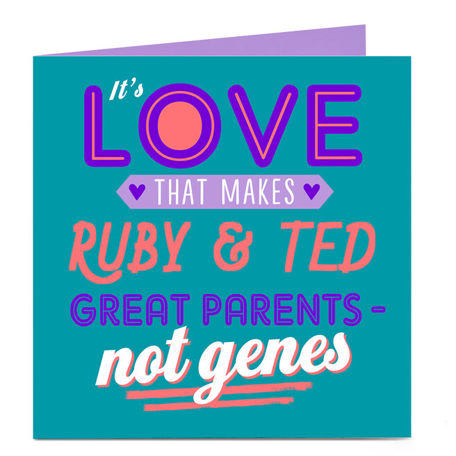 Personalised Adoption Card - Love Makes Great Parents