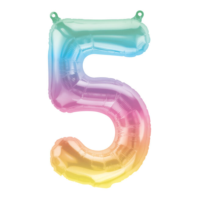 Jeli Ombre Air-Inflated Number 5 Balloon