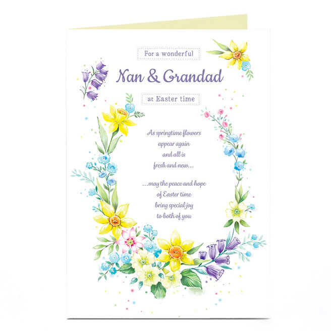 Personalised Easter Card - Springtime Flowers