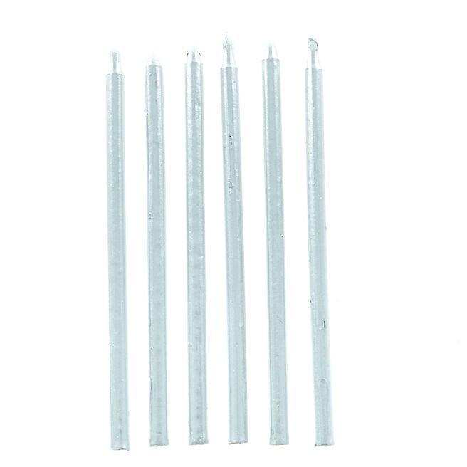 5-Inch Silver Party Candles - Pack Of 12