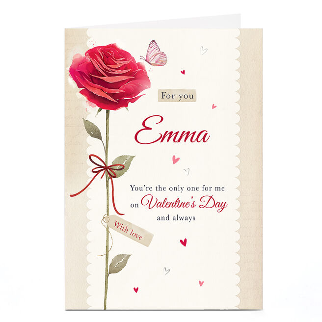 A4 Personalised Valentine's Day Card - You're the Only One For Me