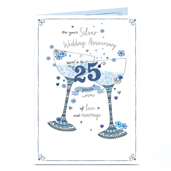 25th Anniversary Card - On Your Silver Wedding Anniversary
