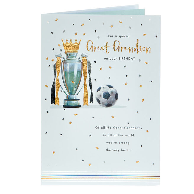 Great Grandson The Very Best Football Birthday Card
