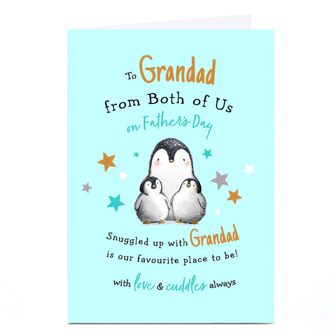 Personalised Father's Day Card - Grandad Penguins, From Both Of Us