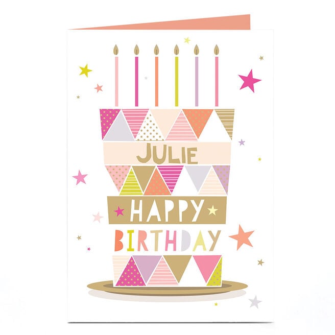 Personalised Birthday Card - Birthday Cake Triangles