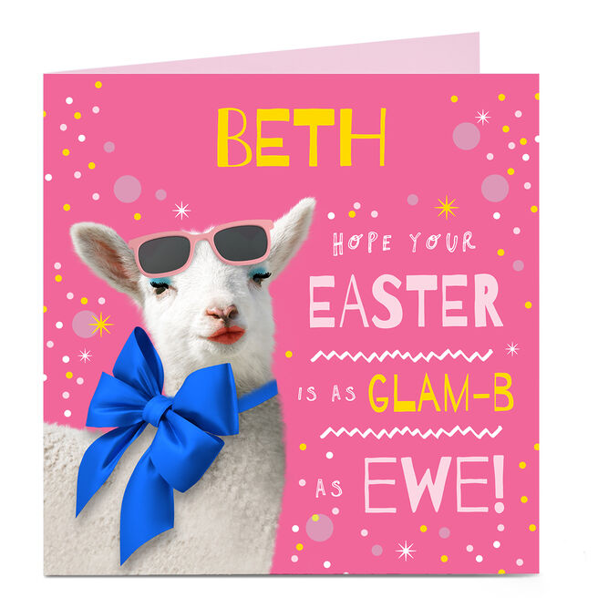 Personalised Easter Card - Glam-B As Ewe