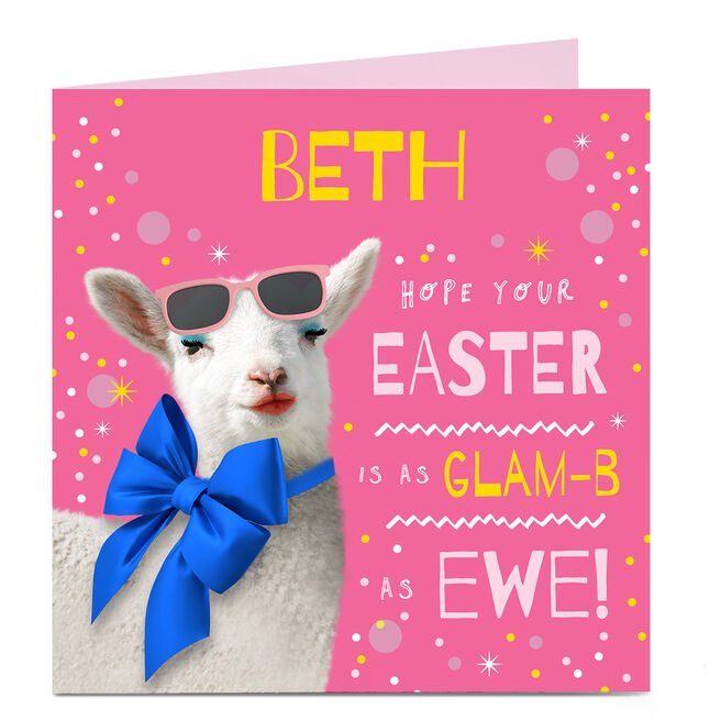 Personalised Easter Card - Glam-B As Ewe