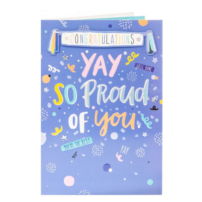Congratulations Card - Yay So Proud Of You