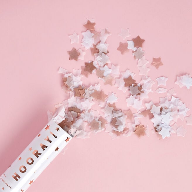 Metallic Rose Gold Hooray Confetti Cannon 