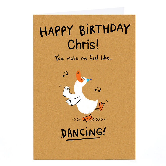Personalised Hew Ma Birthday Card - Feel Like Dancing