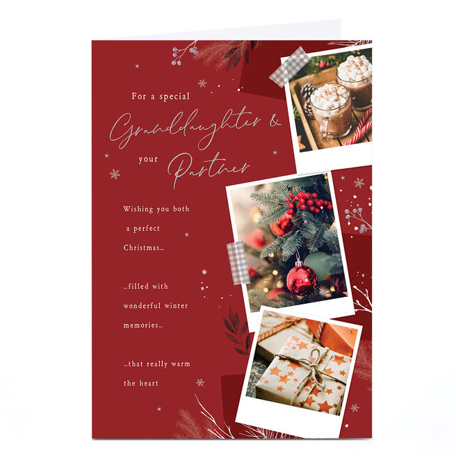 Christmas Card - Festive Polaroids, Granddaughter & Your Partner