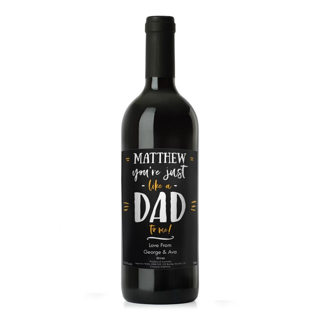 Personalised Like a Dad Shiraz Wine