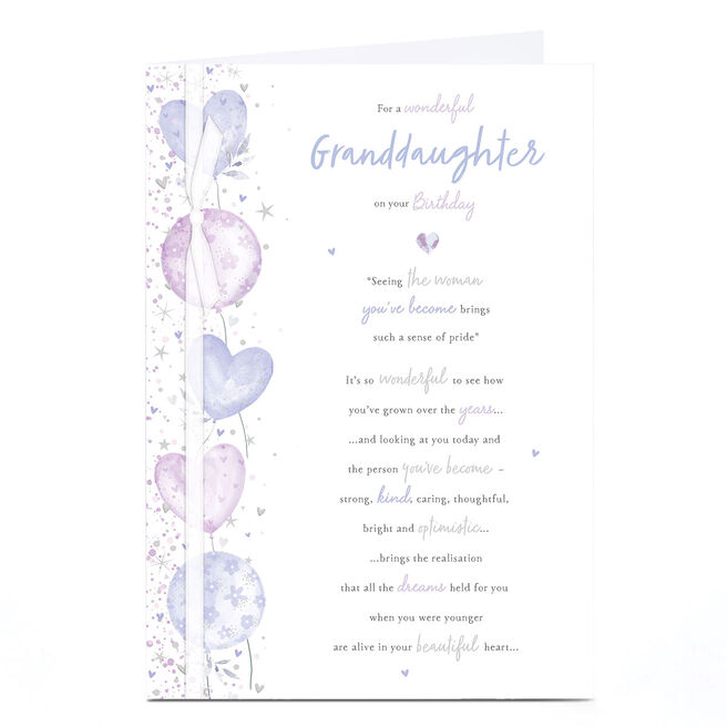 Birthday Card - Wonderful Granddaughter