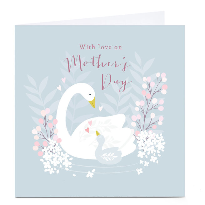 Personalised Klara Hawkins Mother's Day Card - With Love, Swans