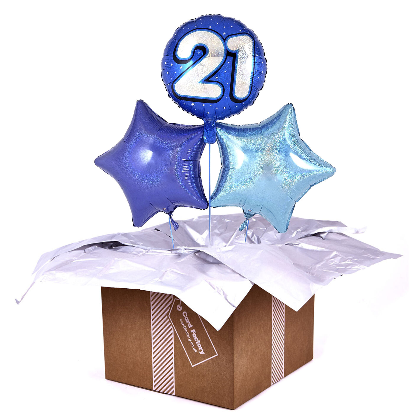 Buy Blue 21st Birthday Balloon Bouquet DELIVERED INFLATED! for GBP 19
