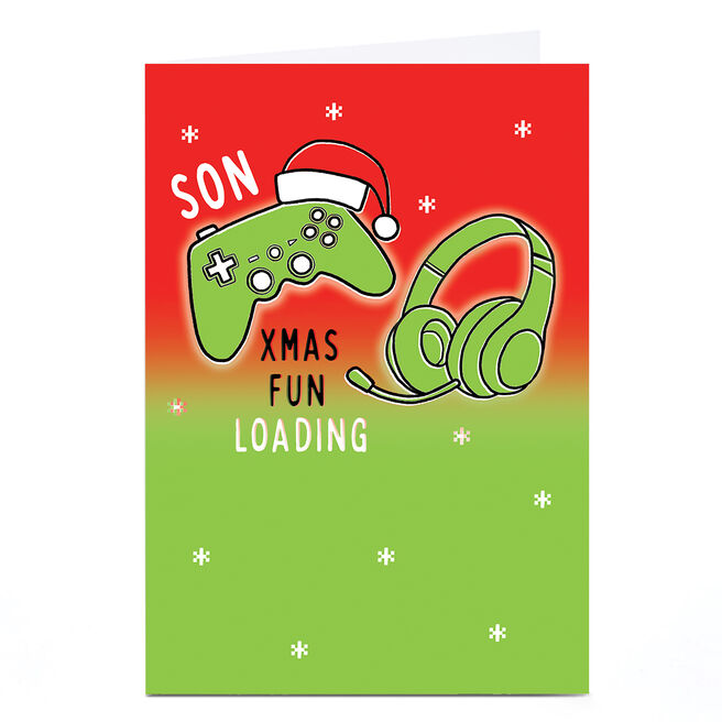 Personalised Christmas Card - Gamer Xmas Fun Loading, Son