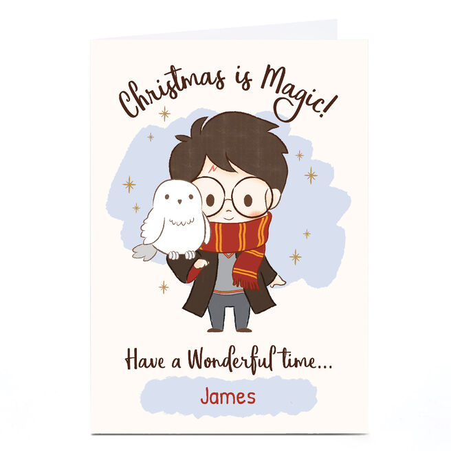 Personalised Harry Potter Christmas Card - Christmas is Magic, Any Name