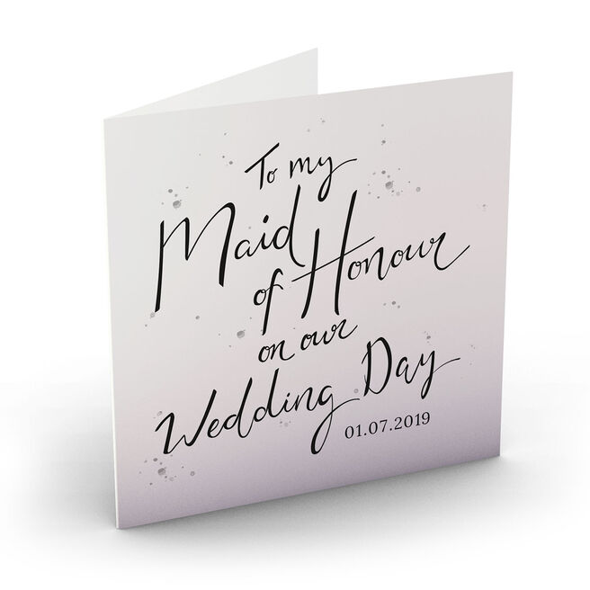 Personalised Wedding Card - Maid Of Honour
