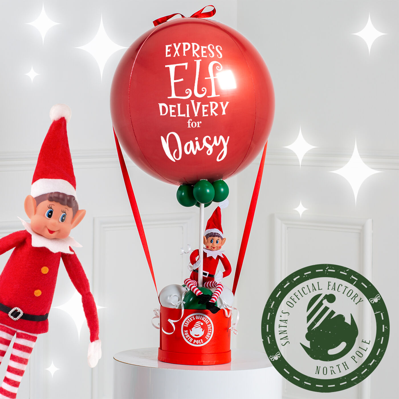 Buy Elf On The Shelf Personalised Hot Air Balloon Stack DELIVERED