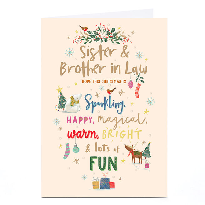 Personalised Christmas Card - Magical Warm Bright, Sister & Brother-in-Law