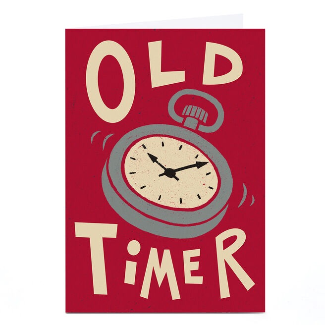 Personalised Tin Bath Birthday Card - Old Timer
