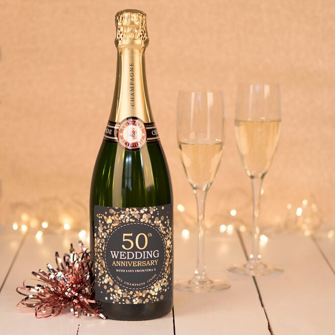 Luxury Personalised Champagne - 50th Wedding Anniversary