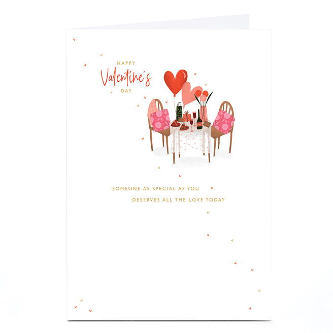 Personalised Valentine's Day Card - Romantic Dinner Setting