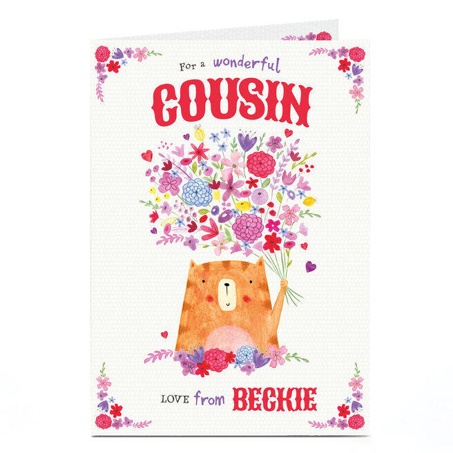 Personalised Card - Flowers For You Cousin