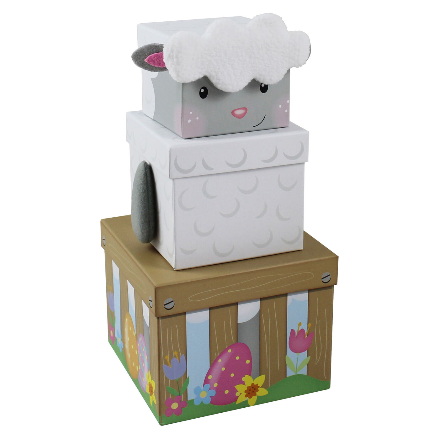 Buy Stackable Plush Easter Lamb Gift Boxes Pack Of 3 for GBP 8.99