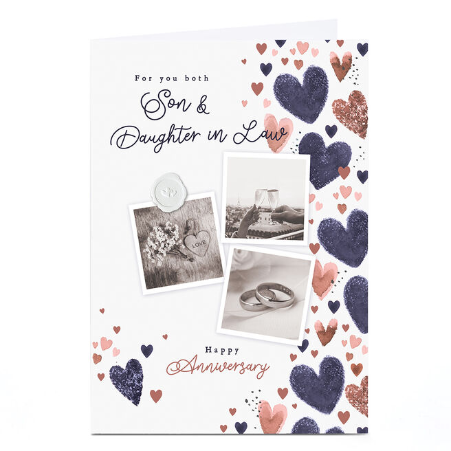 Anniversary Card - Romantic Polaroids, Son & Daughter in Law