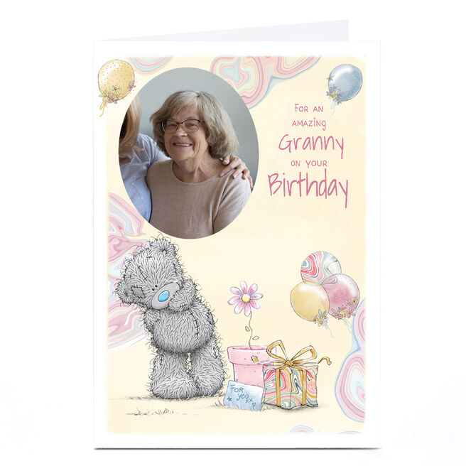 Photo Tatty Teddy Birthday Card - Floating Balloons, Amazing Granny