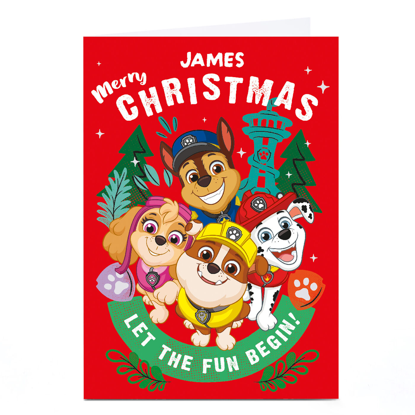 Buy Personalised Paw Patrol Christmas Card Let the fun Begin, Any