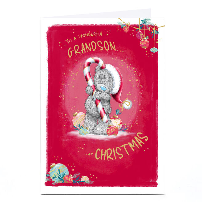 Personalised Tatty Teddy Christmas Card - To a Wonderful Grandson