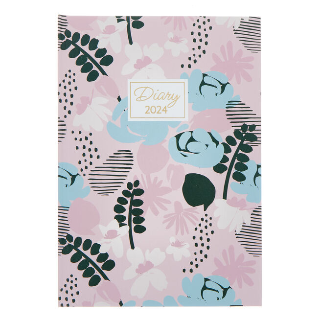 A5 Floral Week on 2 Pages 2024 Diary