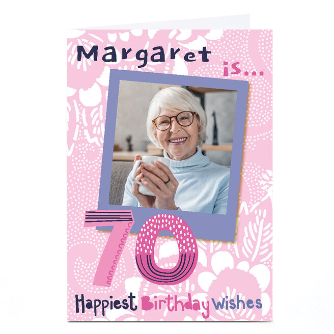 Bev Hopwood 70th Birthday Photo Card - Happiest Wishes
