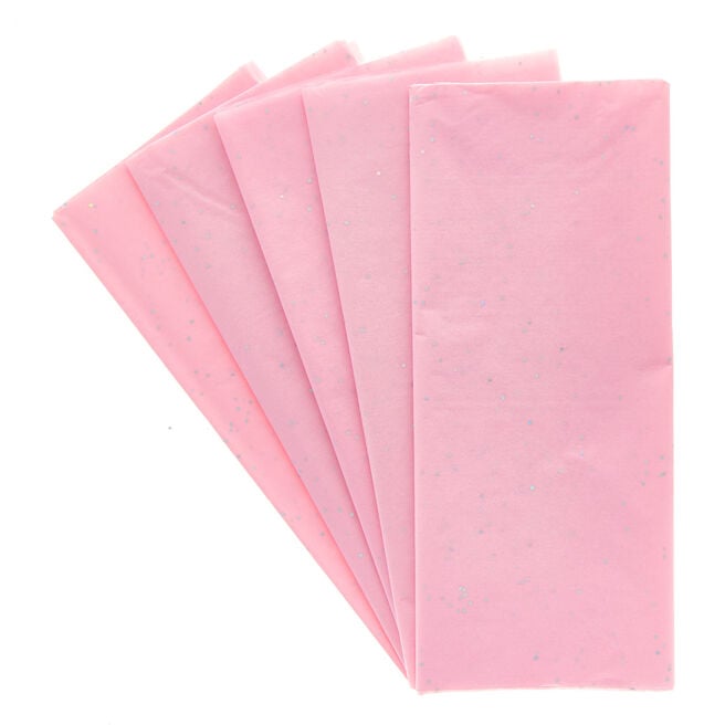 Pink Glitter Tissue Paper - 6 Sheets