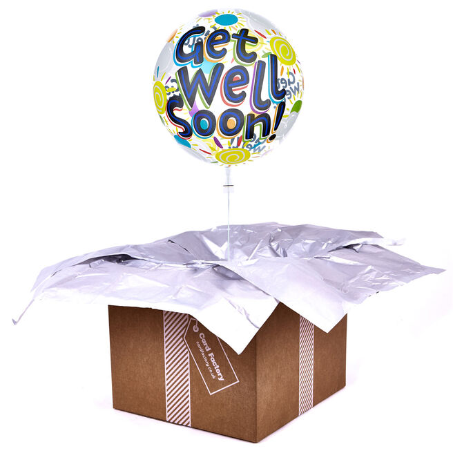 22-Inch Bubble Balloon - Get Well Soon - DELIVERED INFLATED! 