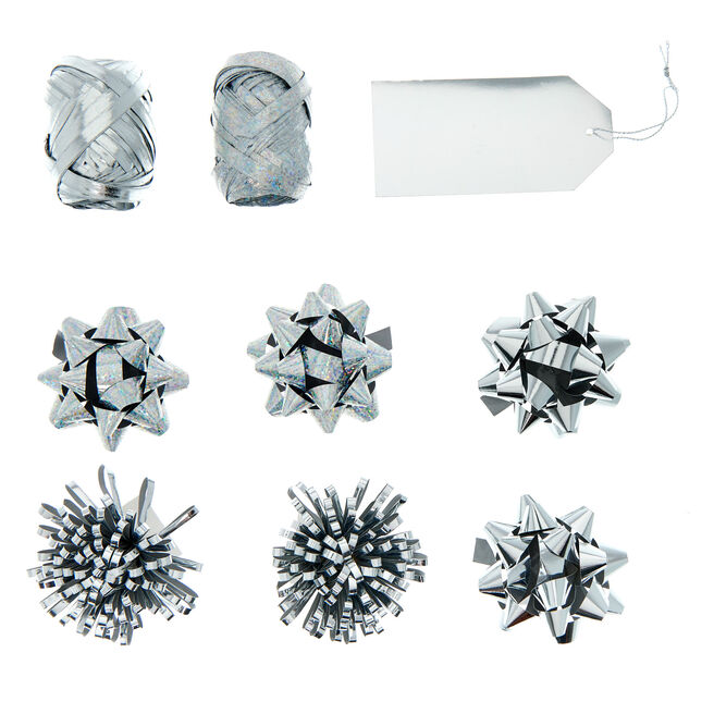 Luxury Christmas Wrap Accessories Pack - Silver