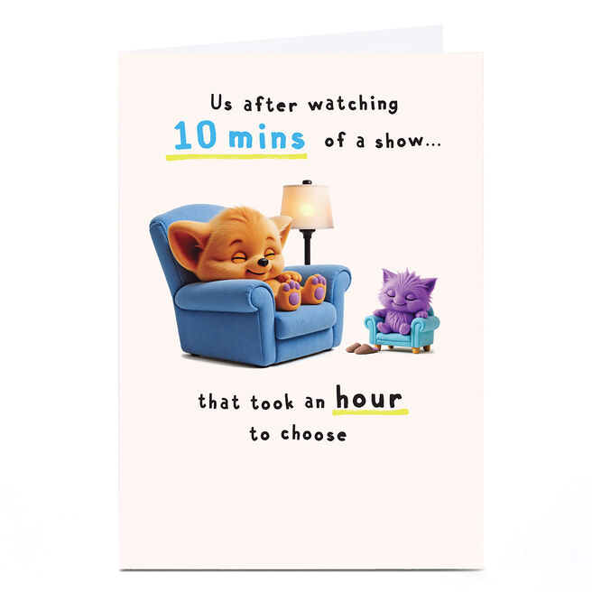 Wimzee Card - Sleeping In Front Of TV