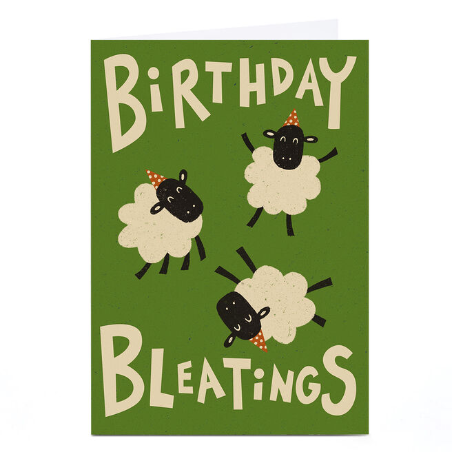Personalised Tin Bath Birthday Card - Bleatings