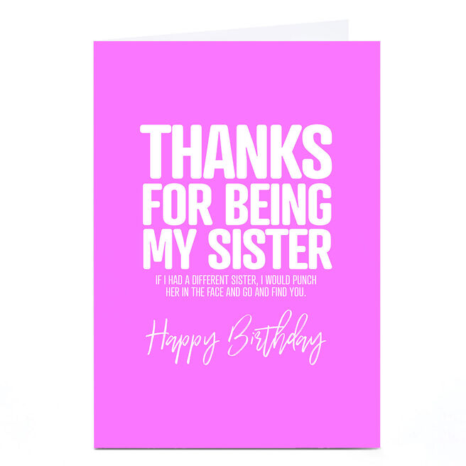 Personalised Punk Birthday Card - Being My Sister