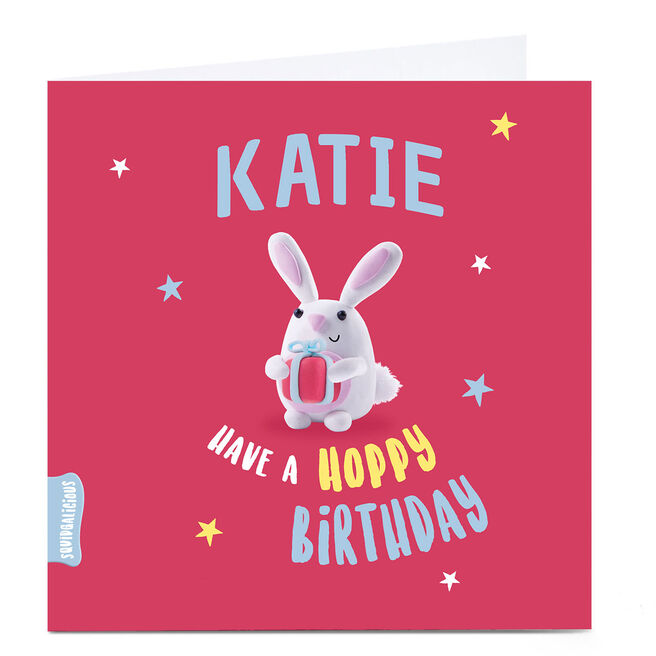 Personalised Squidgalicious Birthday Card - Hoppy Birthday 