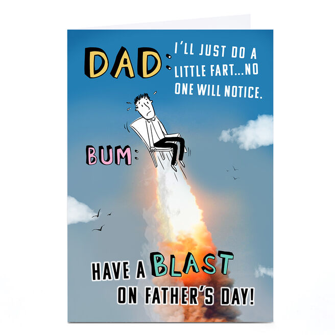 Personalised Emma Proctor Father's Day Card - Fart Rocket