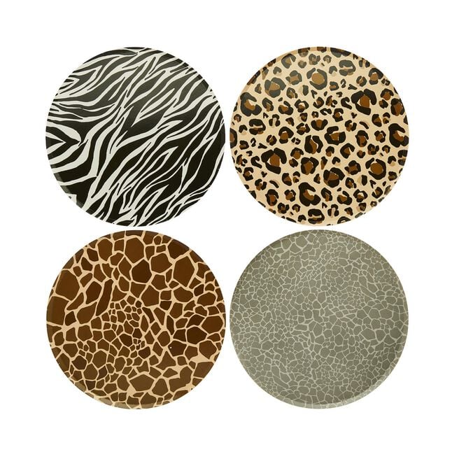 Animal Print Paper Plates - Pack of 8