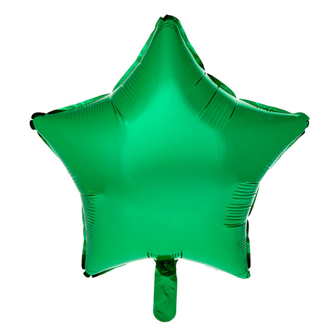 Green Star 19-Inch Foil Helium Balloon