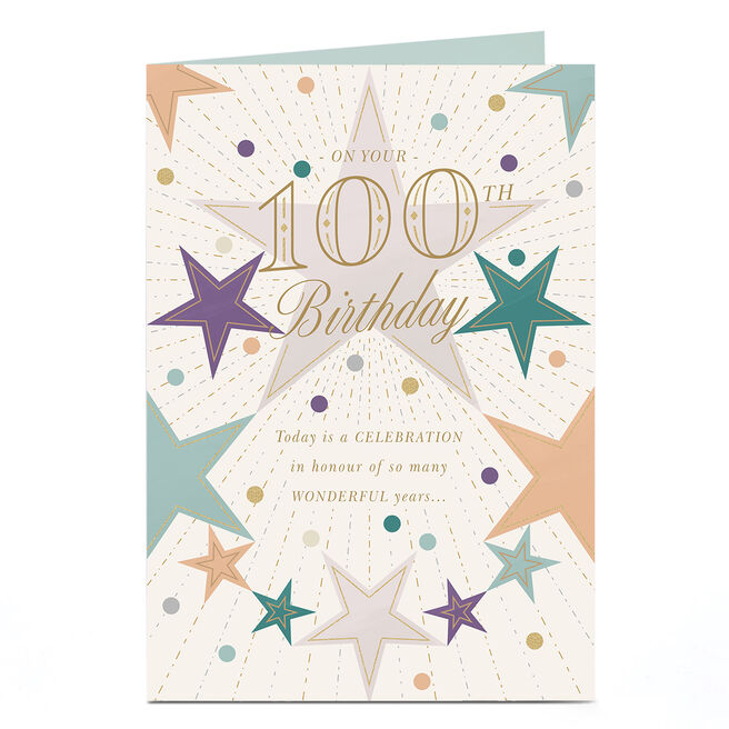 100th Birthday Card - Celebration of So Many Wonderful Years
