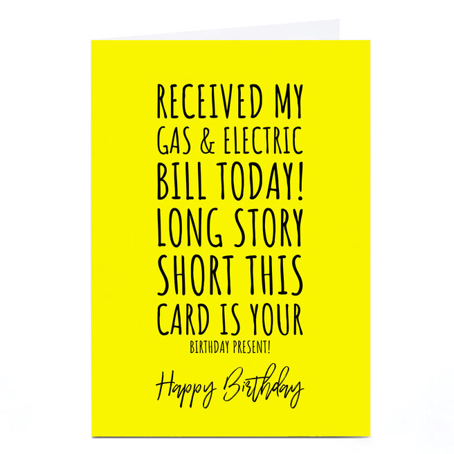 Personalised Punk Birthday Card - Gas & Electric