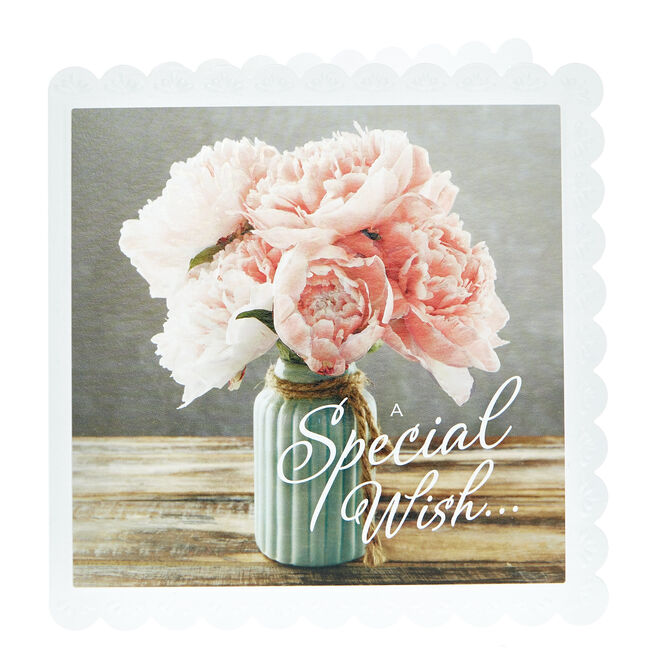 Any Occasion Card - Pink Peony Special Wish