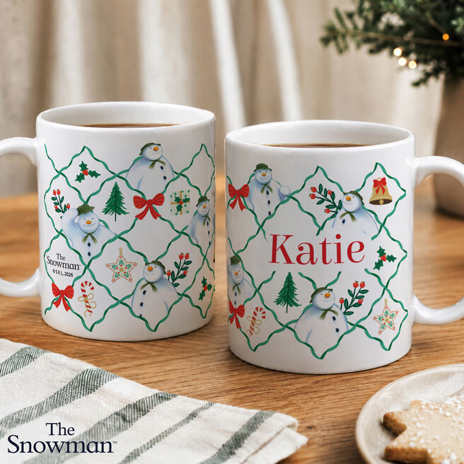 Personalised The Snowman Christmas Wishes Mug