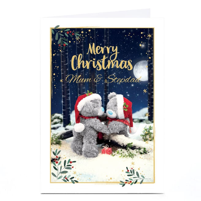 Personalised Tatty Teddy Christmas Card - Merry Christmas Bears, Mum & Stepdad
